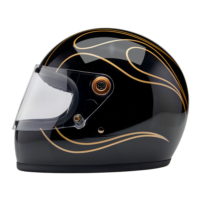 Biltwell Gringo S Full Face Helmet Gloss Black Flames