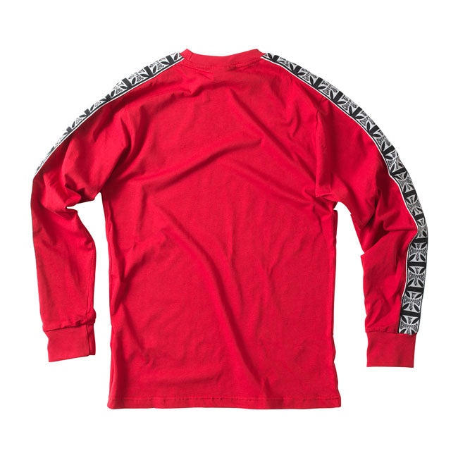 West Coast Choppers Taped Long Sleeves T-Shirt Red - FREE UK Shipping, FREE 365 Day Returns | Moto Central