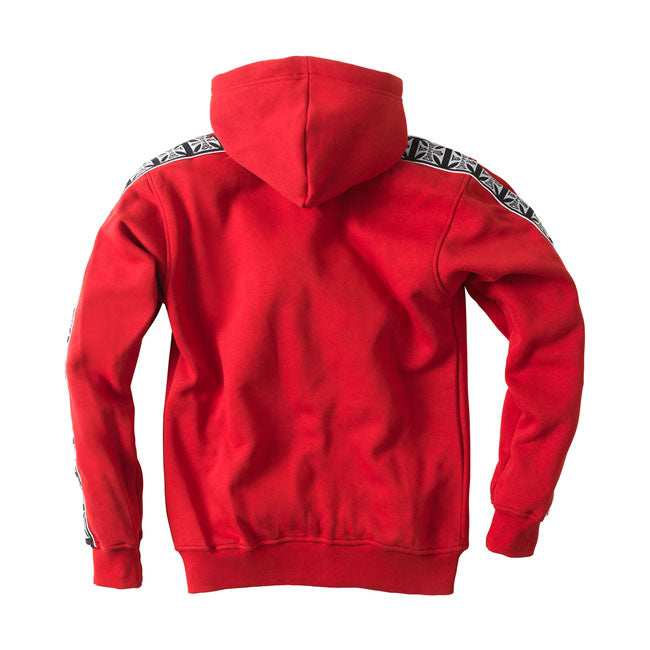 West Coast Choppers Taped Zip Hoodie Red - FREE UK Shipping, FREE 365 Day Returns | Moto Central