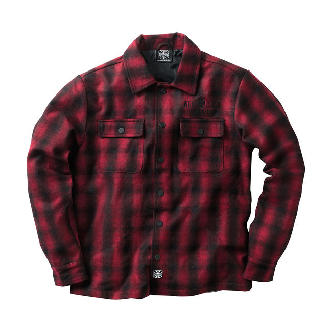 West Coast Choppers Wool Lined Plaidshirt Red / Black