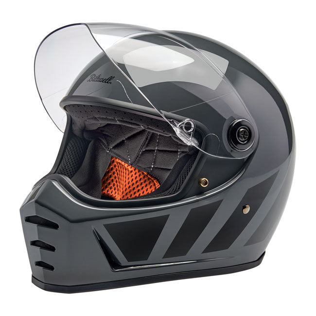 Biltwell Lane Splitter Full Face Helmet Grey Inertia - FREE UK Shipping, FREE 365 Day Returns | Moto Central