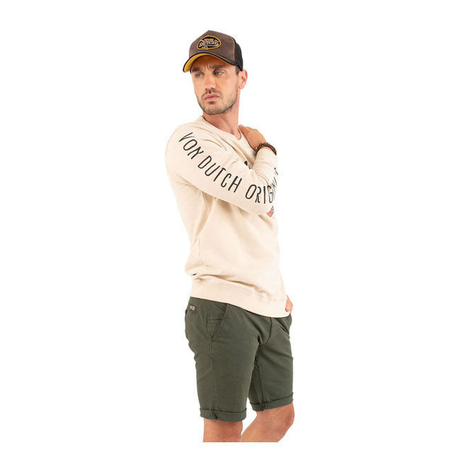 Von Dutch Bang Sweatshirt Creme - FREE UK Shipping, FREE 365 Day Returns | Moto Central