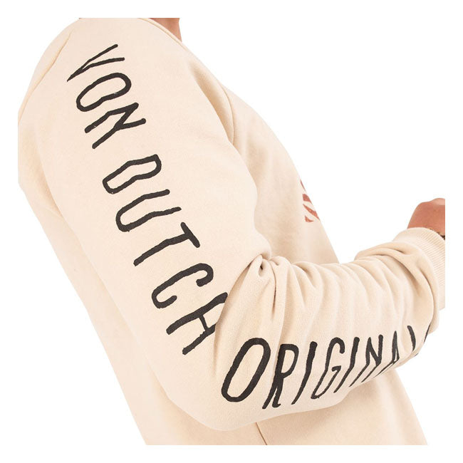 Von Dutch Bang Sweatshirt Creme - FREE UK Shipping, FREE 365 Day Returns | Moto Central