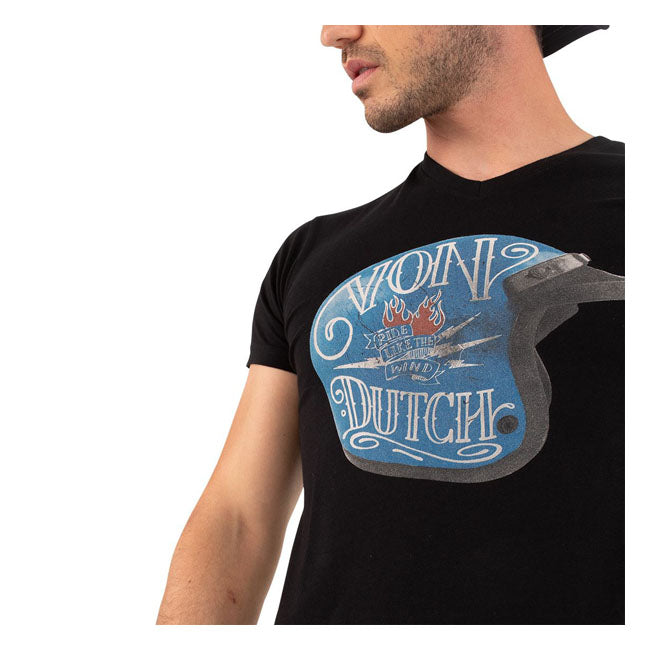 Von Dutch Wind T-Shirt Black - FREE UK Shipping, FREE 365 Day Returns | Moto Central