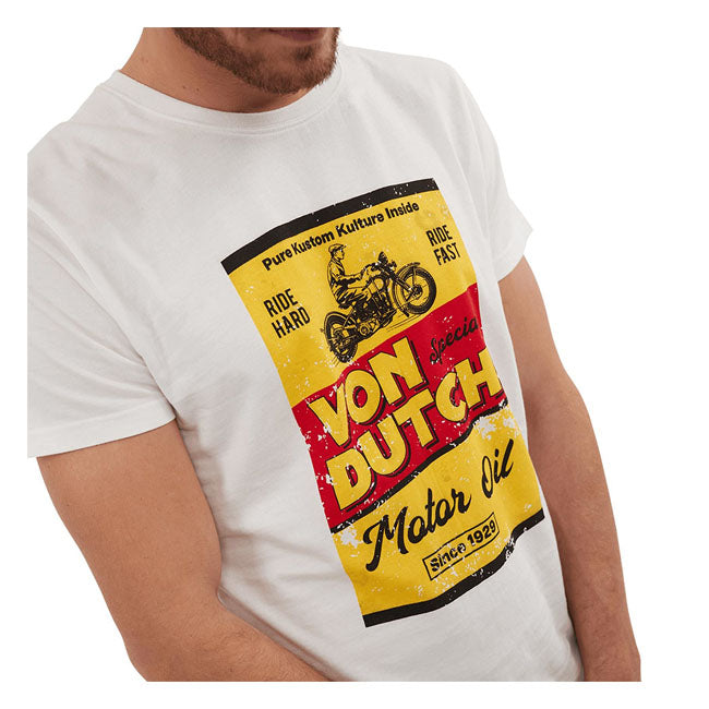 Von Dutch Box T-Shirt White - FREE UK Shipping, FREE 365 Day Returns | Moto Central