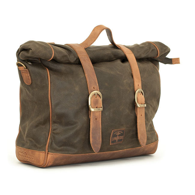 Longride Old Chopper Saddlebag Waxed Cotton Khaki