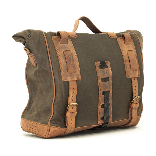 Longride Old Chopper Saddlebag Waxed Cotton Khaki