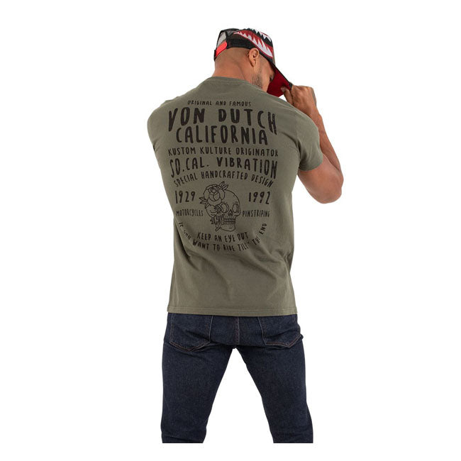 Von Dutch Handy T-Shirt Army Green - FREE UK Shipping, FREE 365 Day Returns | Moto Central