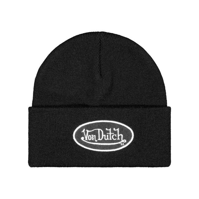 Von Dutch Logo Beanie Black