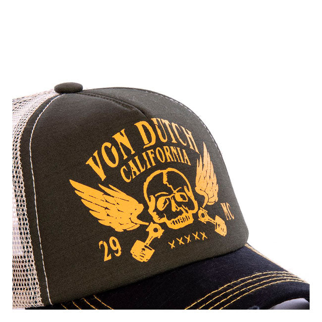 Von Dutch Crew Cap Black / Orange - FREE UK Shipping, FREE 365 Day Returns | Moto Central