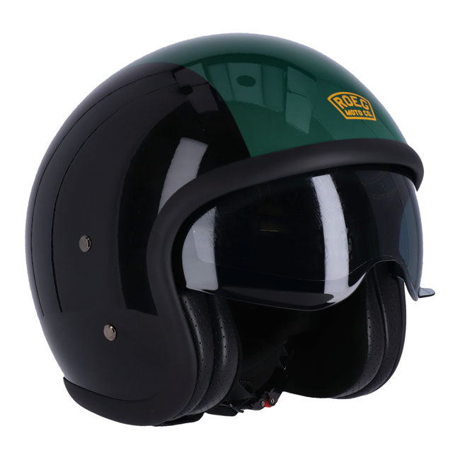 Roeg Sundown Open Face Helmet Green / Black - FREE UK Shipping, FREE 365 Day Returns | Moto Central