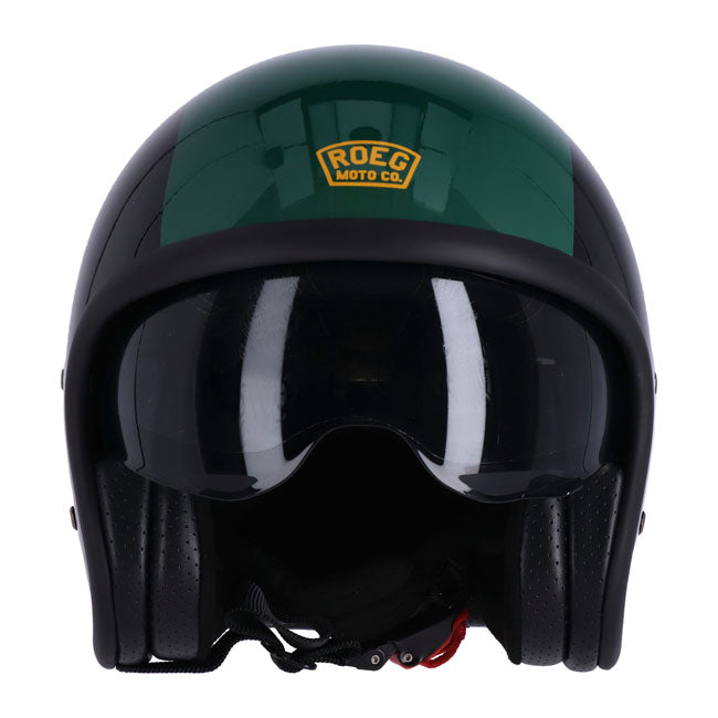 Roeg Sundown Open Face Helmet Green / Black - FREE UK Shipping, FREE 365 Day Returns | Moto Central