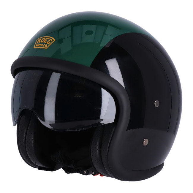 Roeg Sundown Open Face Helmet Green / Black - FREE UK Shipping, FREE 365 Day Returns | Moto Central