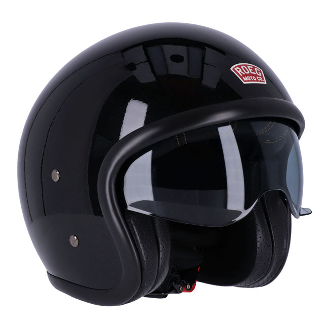 Roeg Sundown Open Face Helmet Gloss Black - FREE UK Shipping, FREE 365 Day Returns | Moto Central