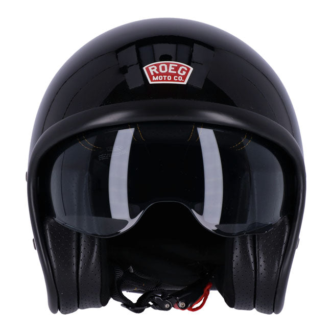 Roeg Sundown Open Face Helmet Gloss Black - FREE UK Shipping, FREE 365 Day Returns | Moto Central