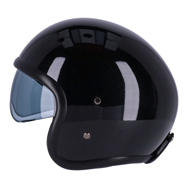 Roeg Sundown Open Face Helmet Gloss Black - FREE UK Shipping, FREE 365 Day Returns | Moto Central