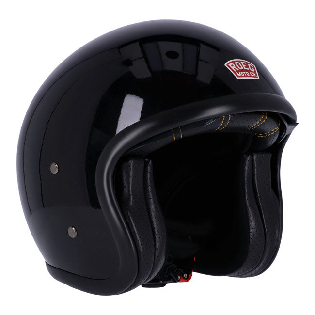 Roeg Sundown Open Face Helmet Gloss Black - FREE UK Shipping, FREE 365 Day Returns | Moto Central