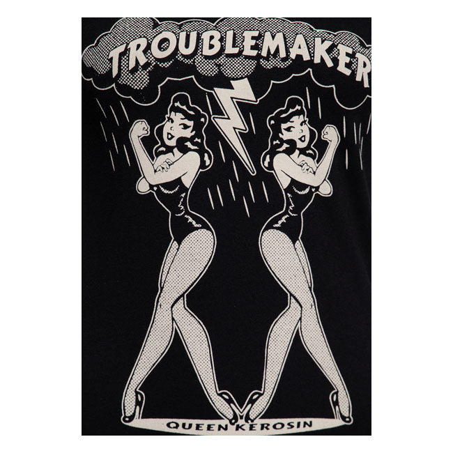 King Kerosin Queen Kerosin Trouble Maker Ladies T-Shirt Black