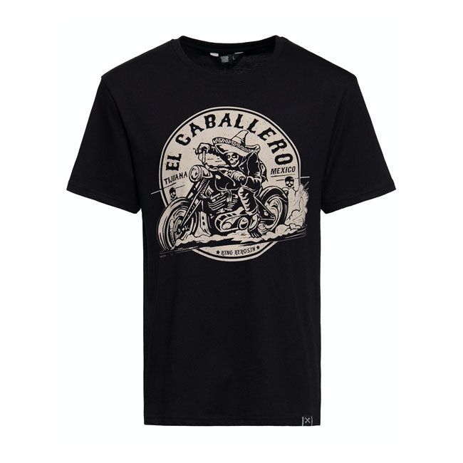 King Kerosin EL Caballero T-Shirt Black - FREE UK Shipping, FREE 365 Day Returns | Moto Central