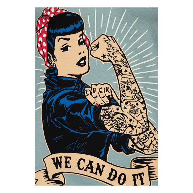 King Kerosin Queen Kerosin We Can Do It Ladies T-Shirt Smoke Green