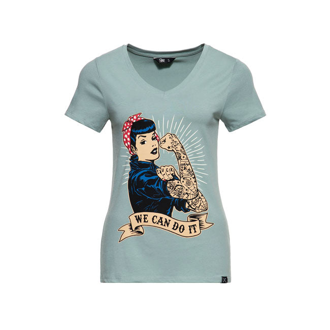 King Kerosin Queen Kerosin We Can Do It Ladies T-Shirt Smoke Green