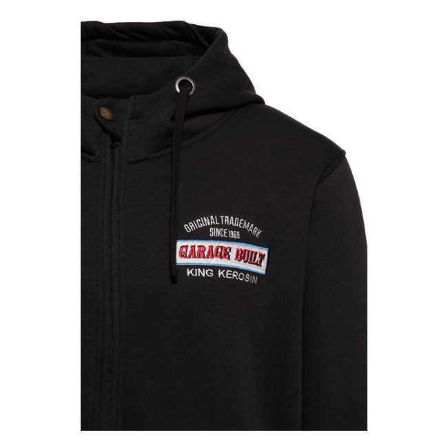 King Kerosin Garage Built Hoodie Black - FREE UK Shipping, FREE 365 Day Returns | Moto Central