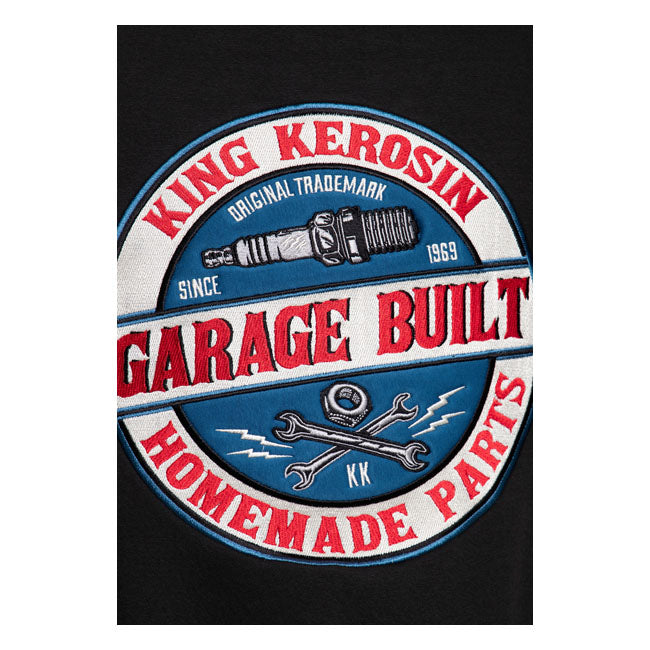 King Kerosin Garage Built Hoodie Black - FREE UK Shipping, FREE 365 Day Returns | Moto Central