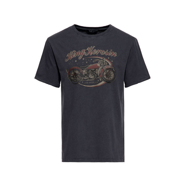 King Kerosin Bobber Oilwashed T-Shirt Black