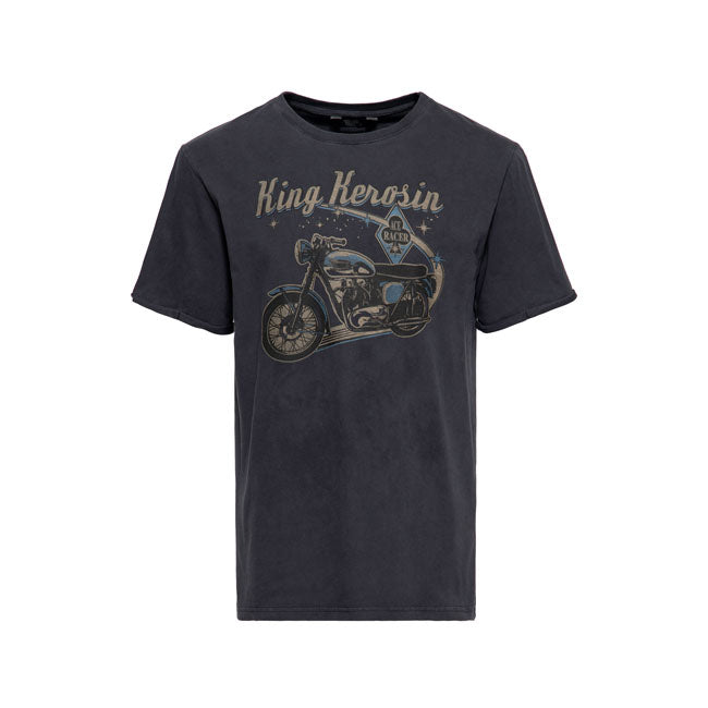 King Kerosin Ace Racer Oilwashed T-Shirt Black