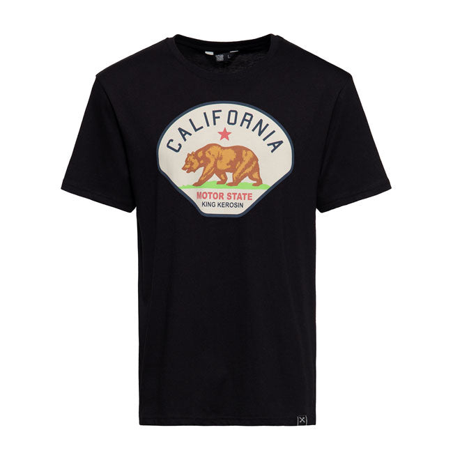 King Kerosin California Motor T-Shirt Black - FREE UK Shipping, FREE 365 Day Returns | Moto Central