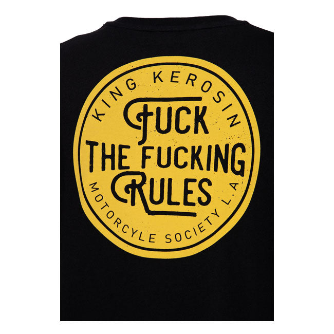 King Kerosin F**k The F**king Rules T-Shirt Black - FREE UK Shipping, FREE 365 Day Returns | Moto Central