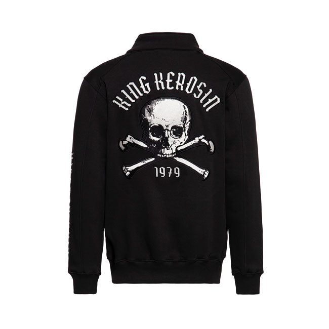 King Kerosin Skull Zip Hoodie Black