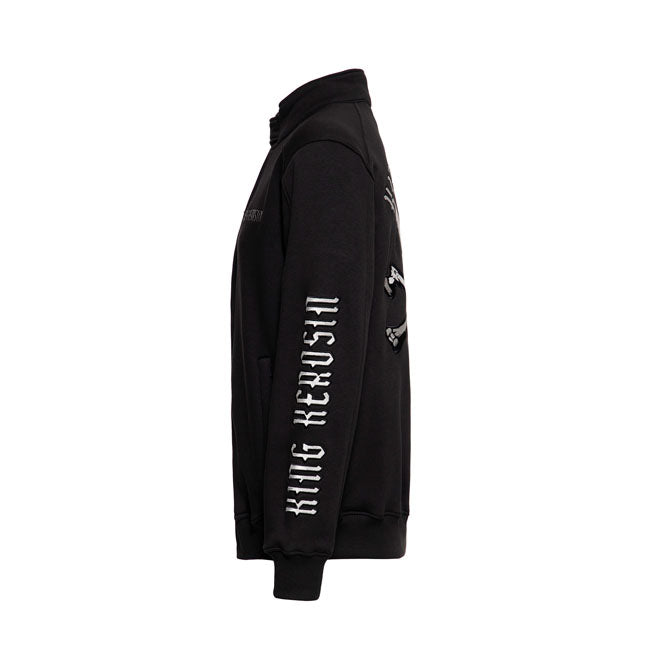 King Kerosin Skull Zip Hoodie Black