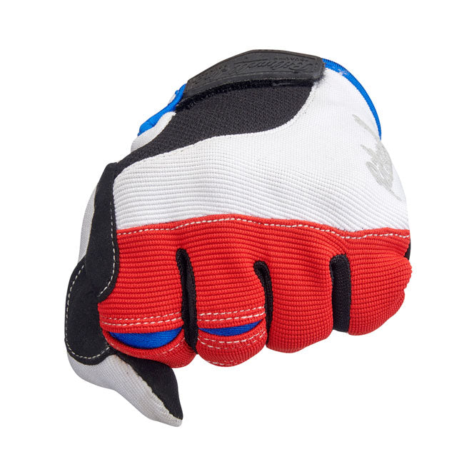 Biltwell Moto Gloves Red / White / Blue - FREE UK Shipping, FREE 365 Day Returns | Moto Central