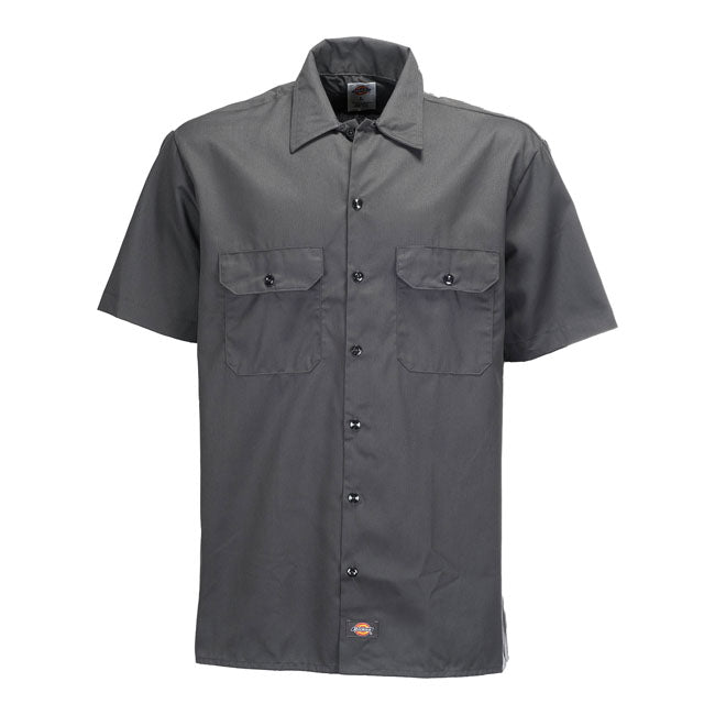 Dickies Short Sleeves Work Shirt Charcoal Grey - FREE UK Shipping, FREE 365 Day Returns | Moto Central