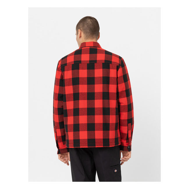 Dickies Sherpa Lined Sacramento Shirt Red  - FREE UK Delivery - Moto Central