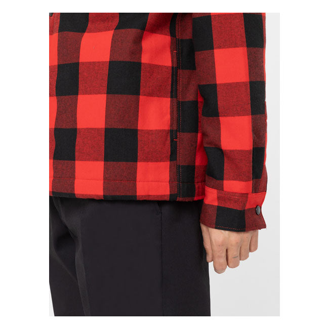 Dickies Sherpa Lined Sacramento Shirt Red  - FREE UK Delivery - Moto Central