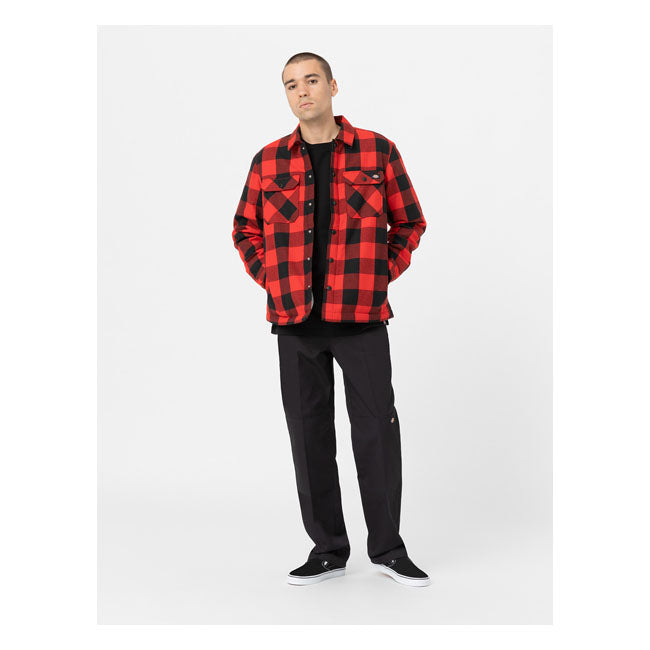 Dickies Sherpa Lined Sacramento Shirt Red  - FREE UK Delivery - Moto Central