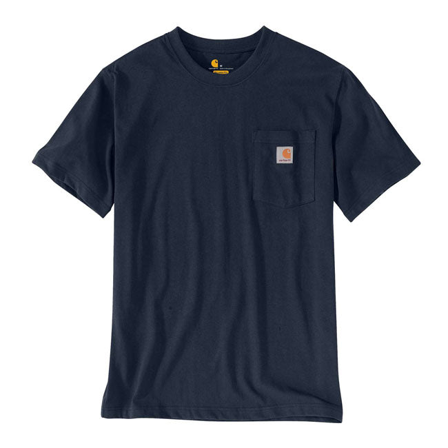 Carhartt K87 Pocket Short Sleeves T-Shirt Navy - FREE UK Shipping, FREE 365 Day Returns | Moto Central