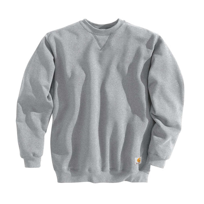 Carhartt Midweight Crewneck Sweatshirt Heather Grey - FREE UK Shipping, FREE 365 Day Returns | Moto Central