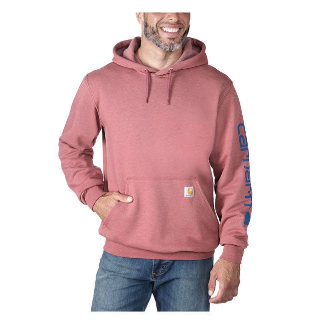 Carhartt Sleeves Logo Hooded Sweatshirt Apple Butter Heather - FREE UK Shipping, FREE 365 Day Returns | Moto Central