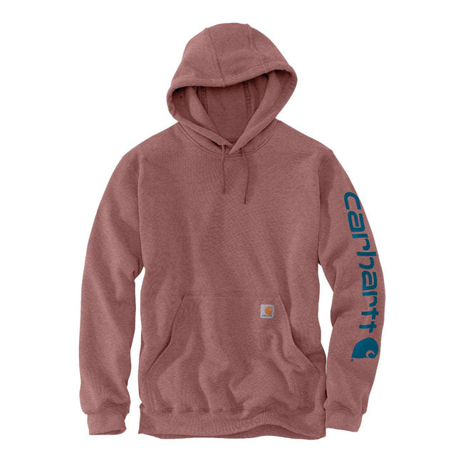 Carhartt Sleeves Logo Hooded Sweatshirt Apple Butter Heather - FREE UK Shipping, FREE 365 Day Returns | Moto Central