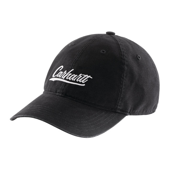 Carhartt Canvas Script Graphic Cap Black  - FREE UK Shipping, FREE 365 Day Returns | Moto Central