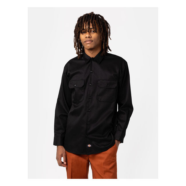 Dickies REC Work Shirt Black - FREE UK Shipping, FREE 365 Day Returns | Moto Central