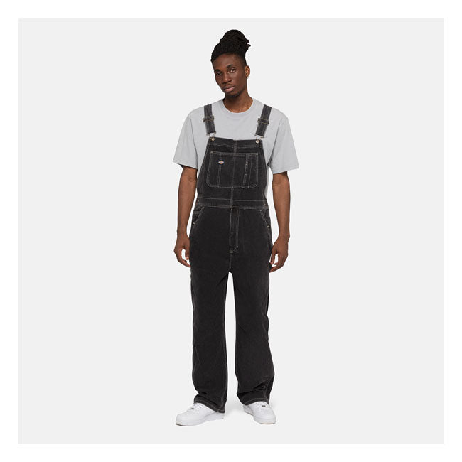 Dickies Classic Bib Overall Black Wash - FREE UK Shipping, FREE 365 Day Returns | Moto Central