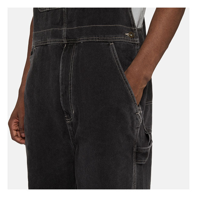 Dickies Classic Bib Overall Black Wash - FREE UK Shipping, FREE 365 Day Returns | Moto Central