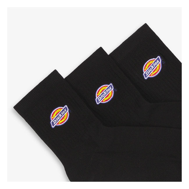 Dickies Valley Grove Mid Socks Black  - FREE UK Shipping, FREE 365 Day Returns | Moto Central