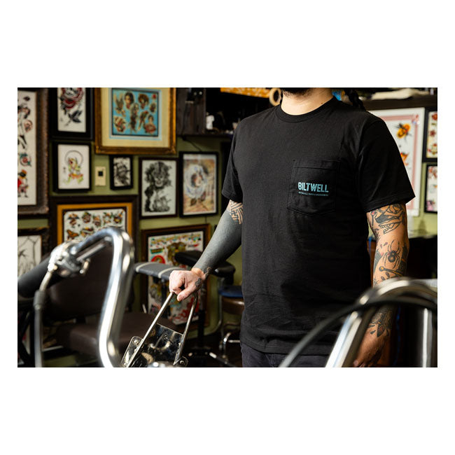 Biltwell Old Junk Pocket T-Shirt Black  - FREE UK Shipping, FREE 365 Day Returns | Moto Central