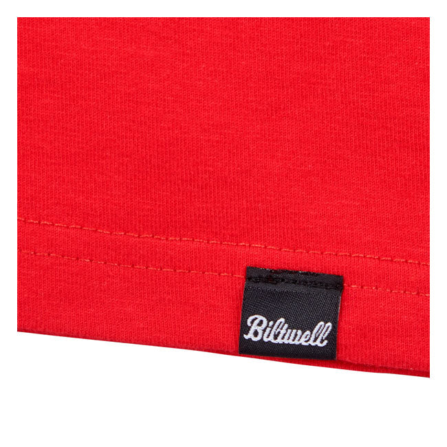 Biltwell Quality Goods Pocket T-Shirt Bright Red  - FREE UK Shipping, FREE 365 Day Returns | Moto Central