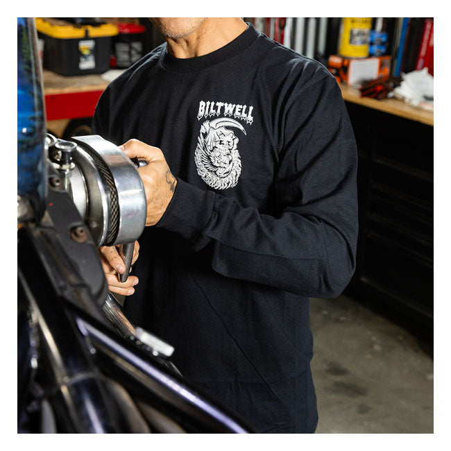 Biltwell Creep Long Sleeves T-Shirt Black  - FREE UK Shipping, FREE 365 Day Returns | Moto Central